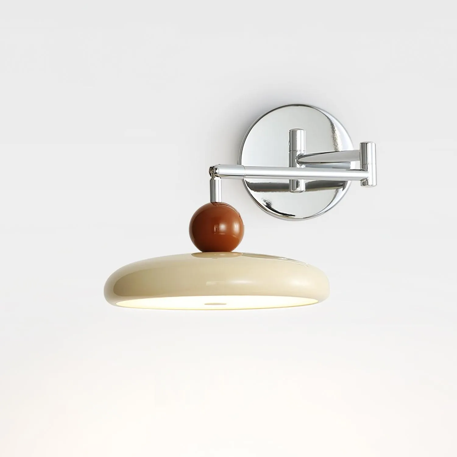 Cream Style Adjustable Swing Arm Disc Reading Wall Lamp KL458