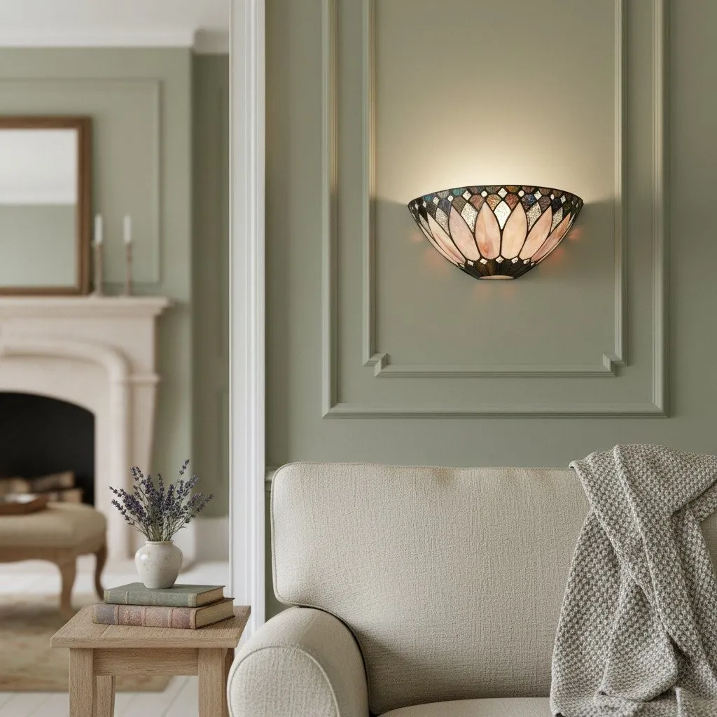TF Brooklyn Textured Glass Wall Sconce - Elegant Retro Sconce for Living Room or Corridor KL1762