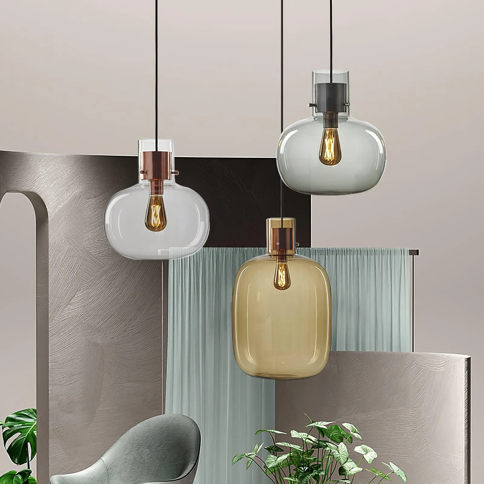 Nordic Minimalist Luxury Personality Glass Pendant Light KL276