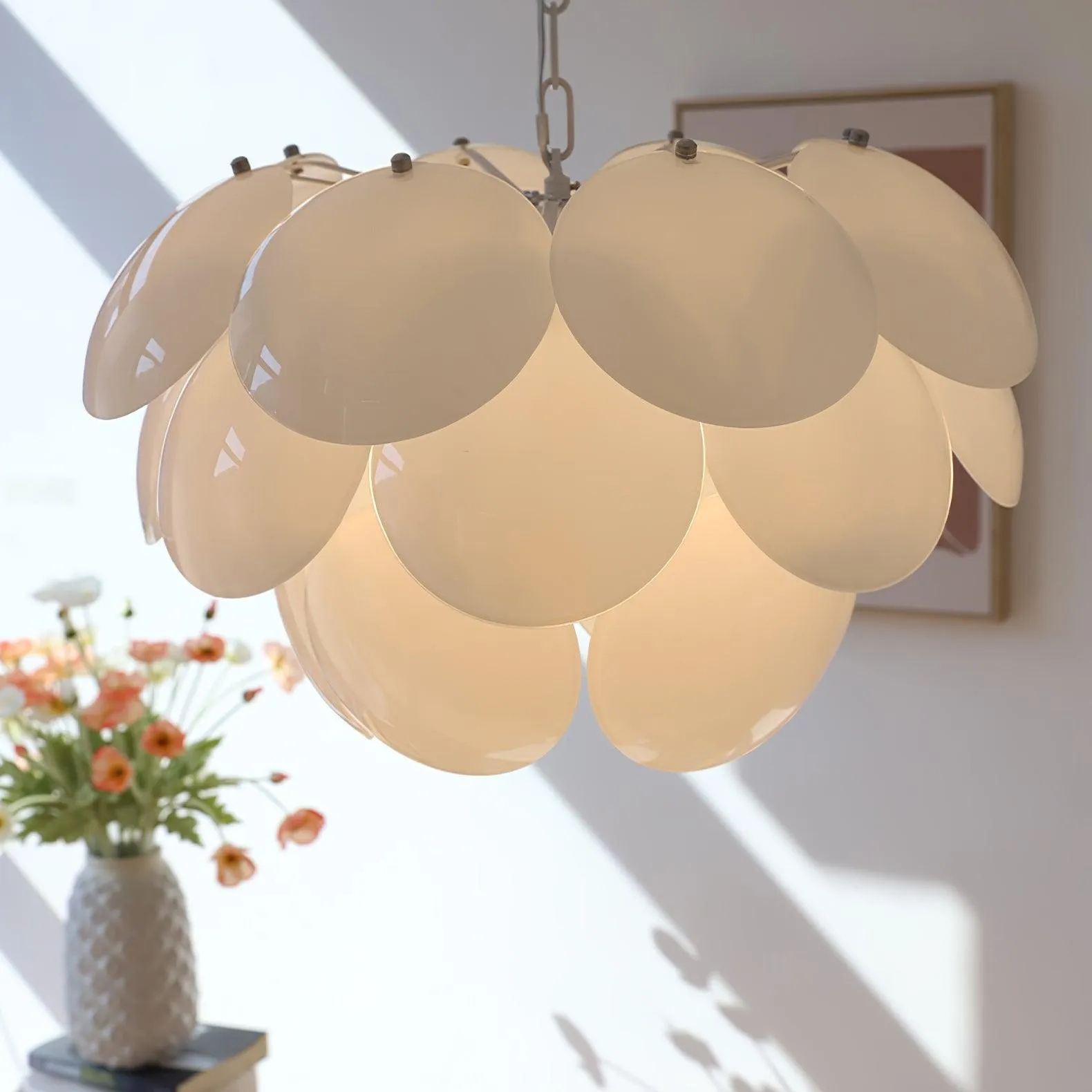 Luxury Fashion Luminous Petal Glass Chandelier KL472