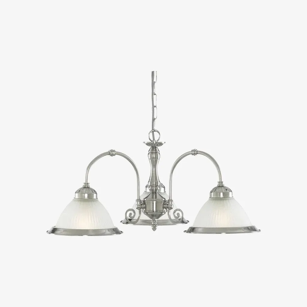 TF Vintora Ribbed Glass Pendant Light - Elegant Metal Trim for Kitchens, Dining Areas and Hallways KL1978