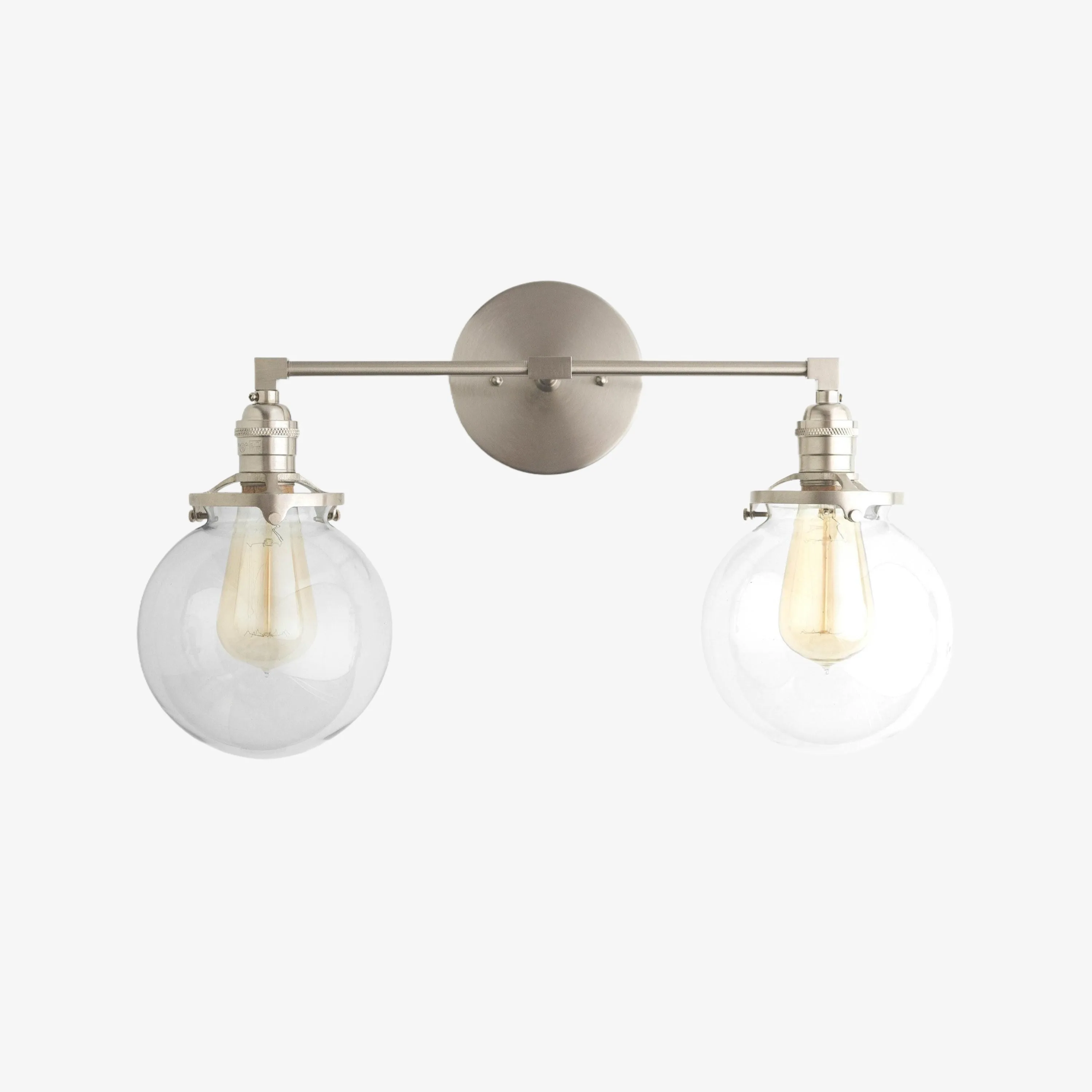 Lumio Globe Glass Globe Vanity Light - Modern Two Light Bathroom Sconce KL1404