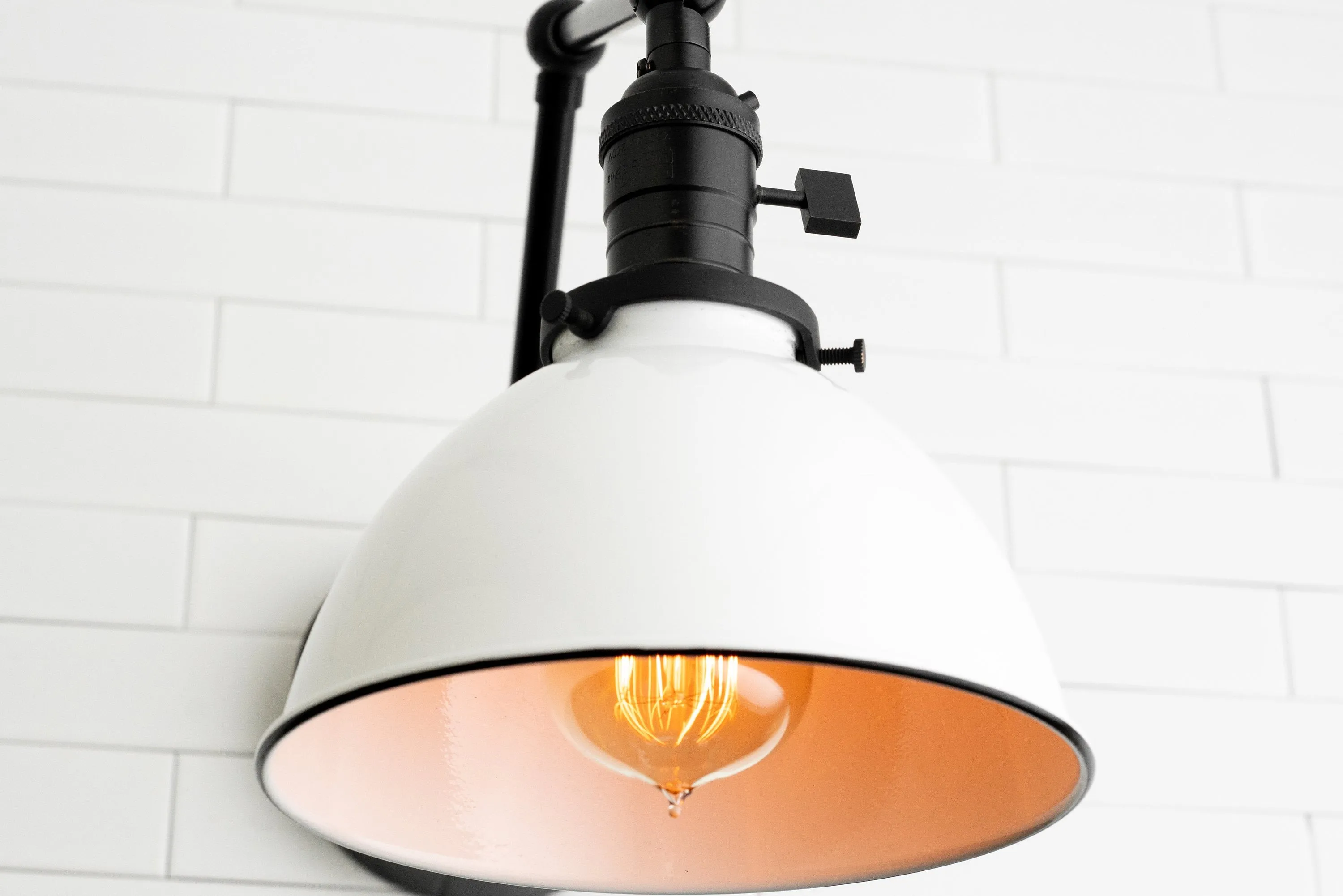 Conique Metal Vintage Industrial Swing Arm Wall Lamp - Adjustable Dome Shade for Study KL1440