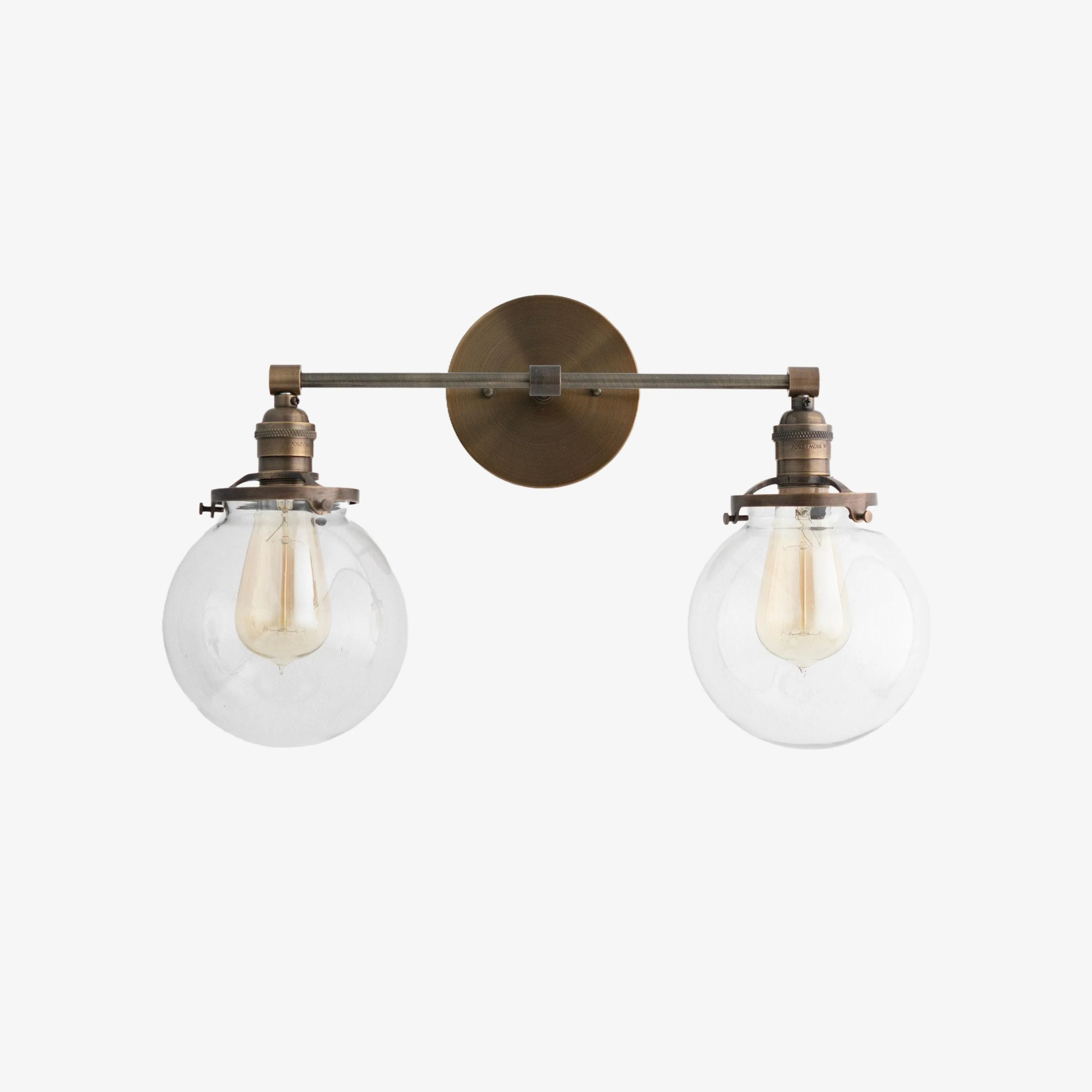 Lumio Globe Glass Globe Vanity Light - Modern Two Light Bathroom Sconce KL1404