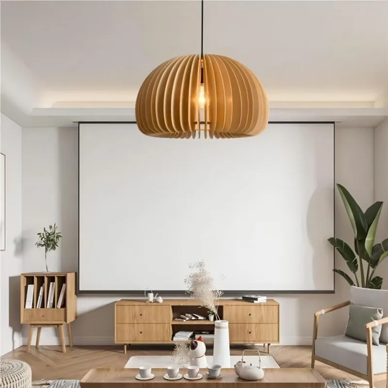 Creative Wooden Pumpkin Pendant Lamp KL112
