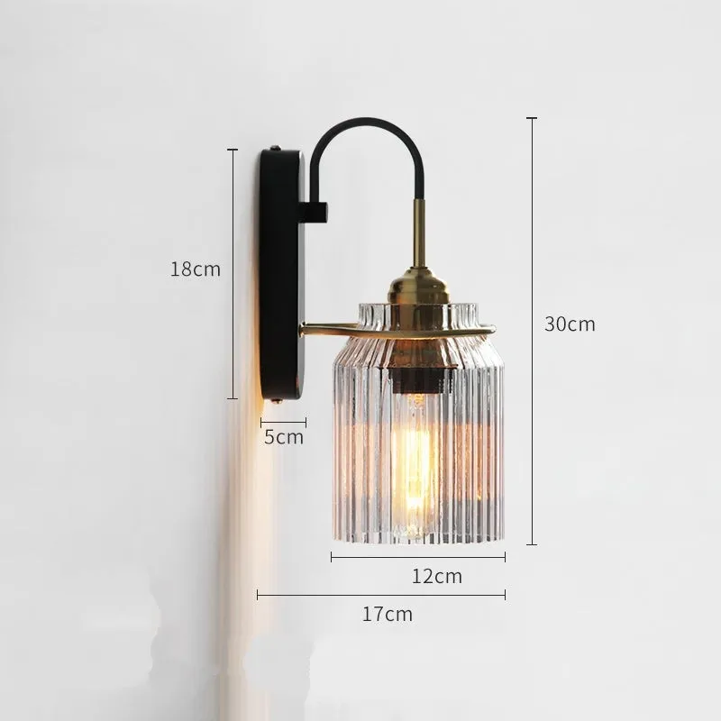 Nordic Columnar Glass Mirror Front Wall Lamp KL529