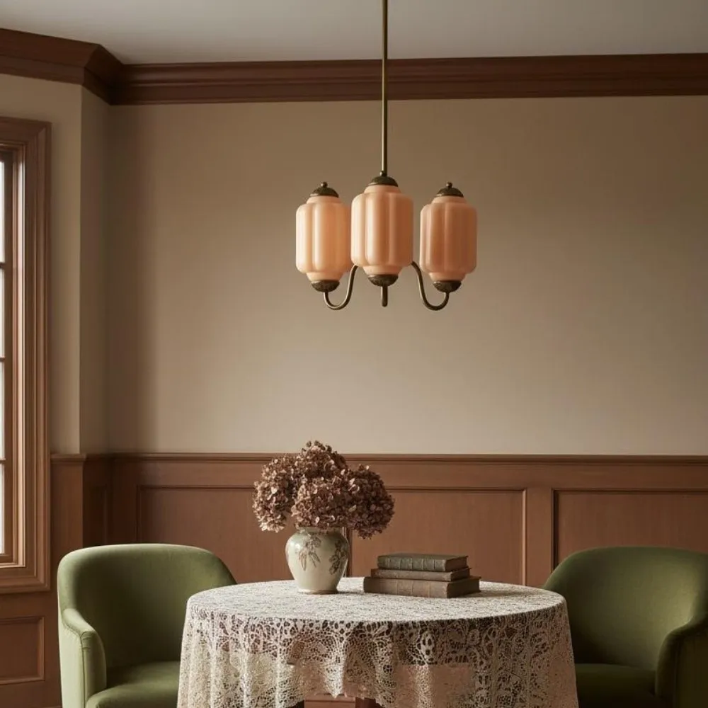 Vintage Eloise Glass 3 Lights Chandelier For Living Room KL928