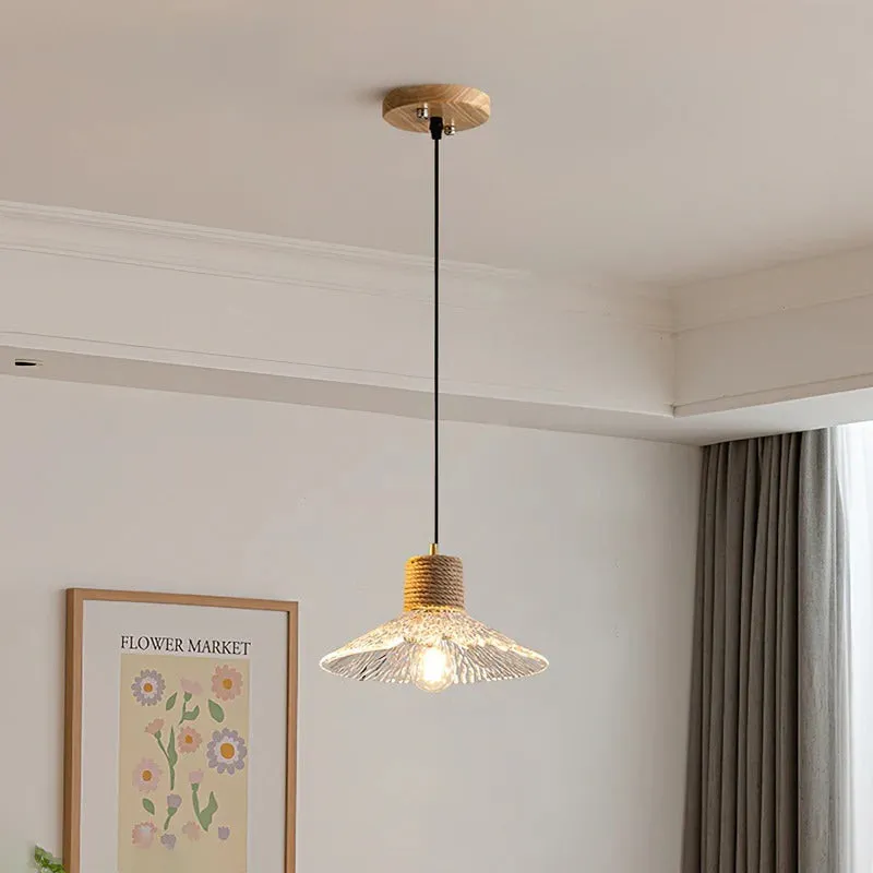 Hemp Rope Glass Pendant Lamp KL1030