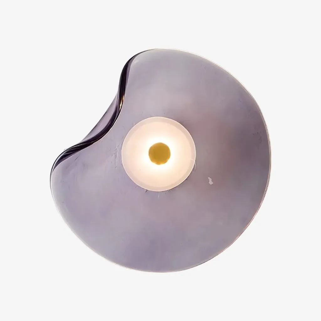 Lunacrest Elegant Curved Glass Wall Sconce - Contemporary Disc Sconce for Bathroom and entry KL2145