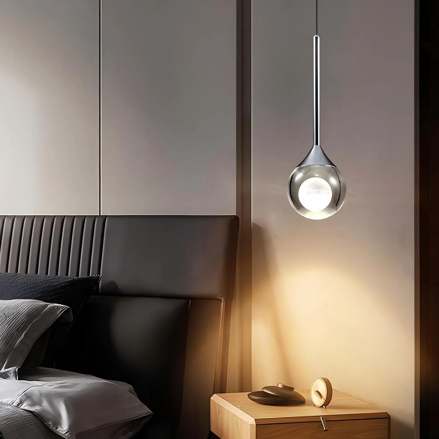Moon Clear Glass Ball Pendant Light KL773