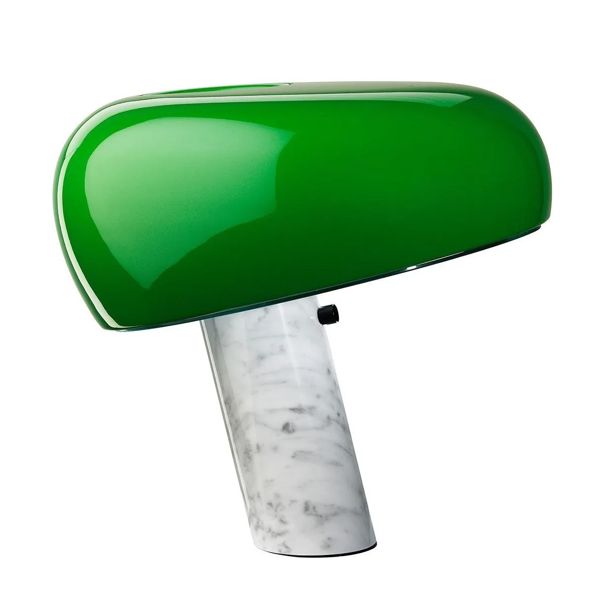 Snoopy Table Lamp - Elegant Glass Shade with Marble Base for Bedroom