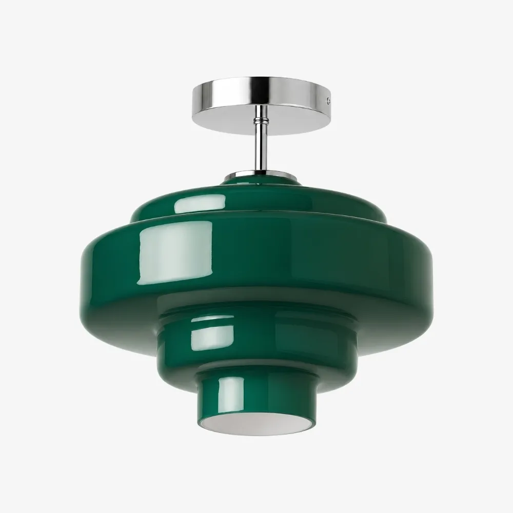 Koloro Glass Ceiling Light - Layered Rounded Design Lampshade for Hallway or Cloakroom A59