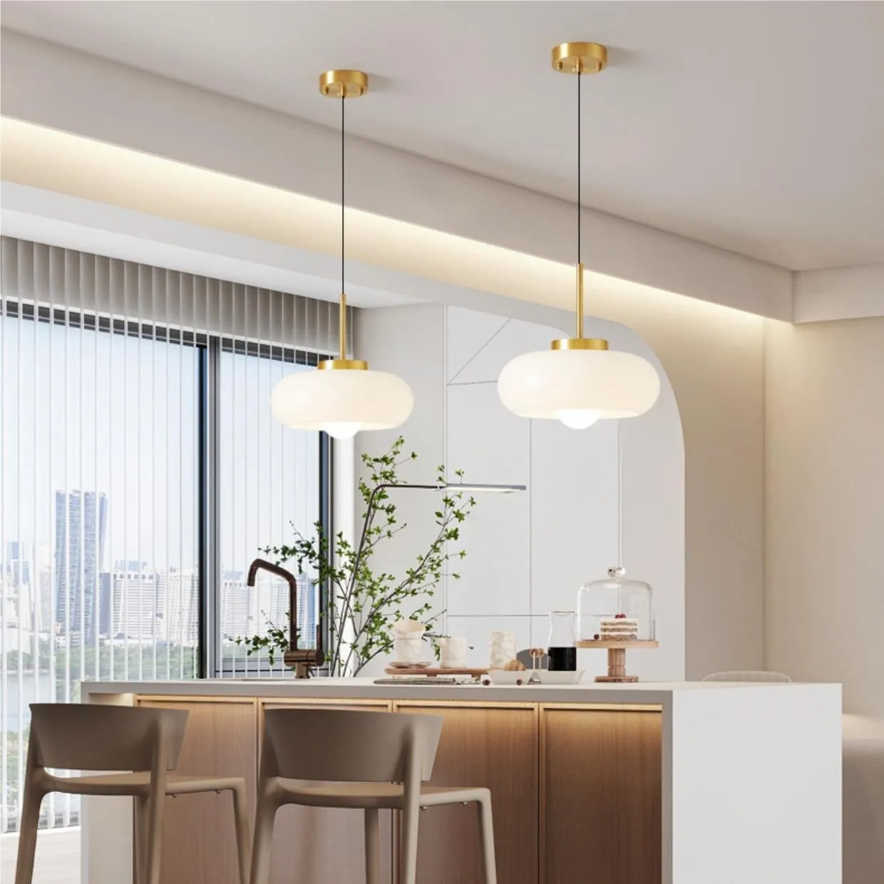 Bauhaus Style Vintage Glass Pendant Light KL38
