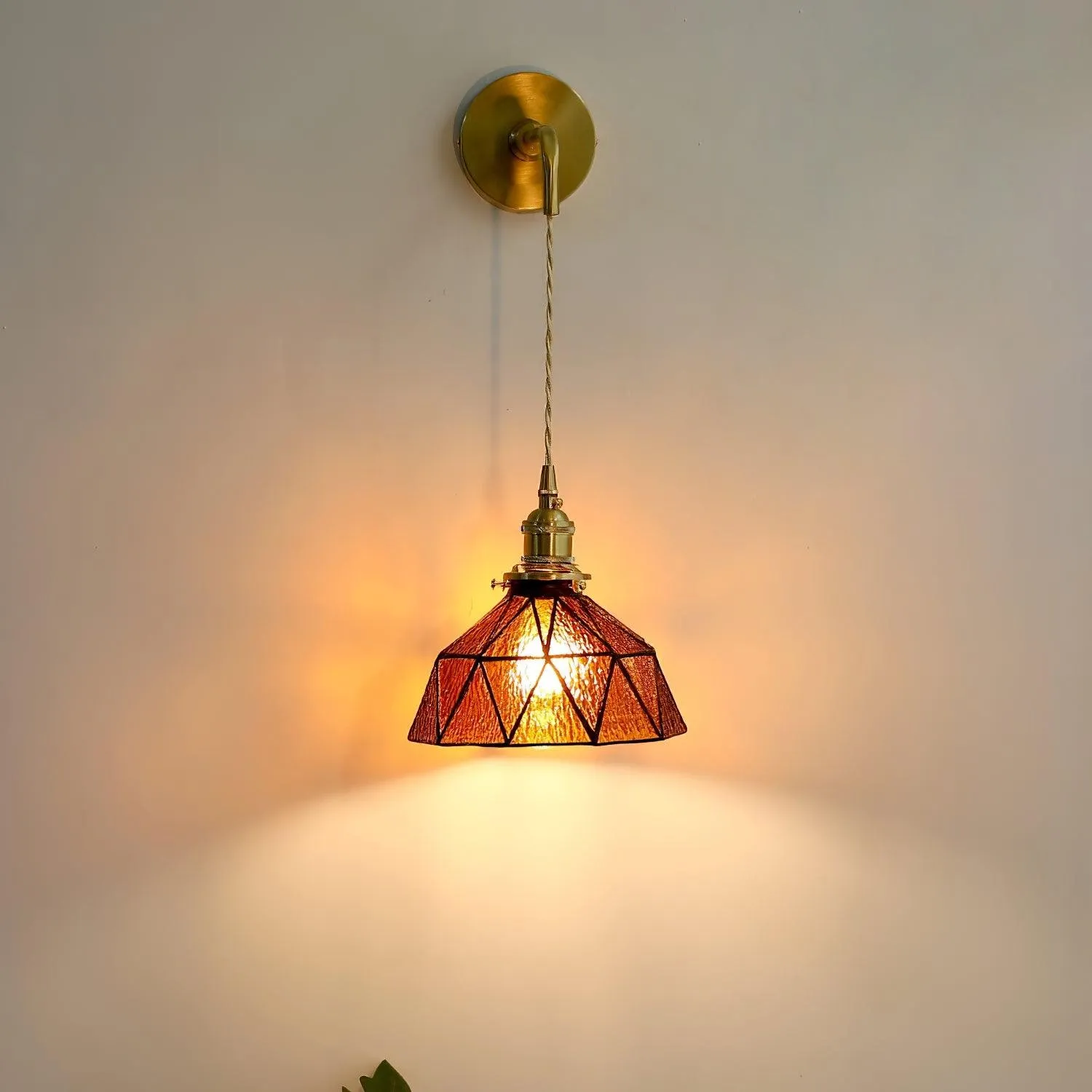 Retro Pastoral Glass Wall Lamp KL613