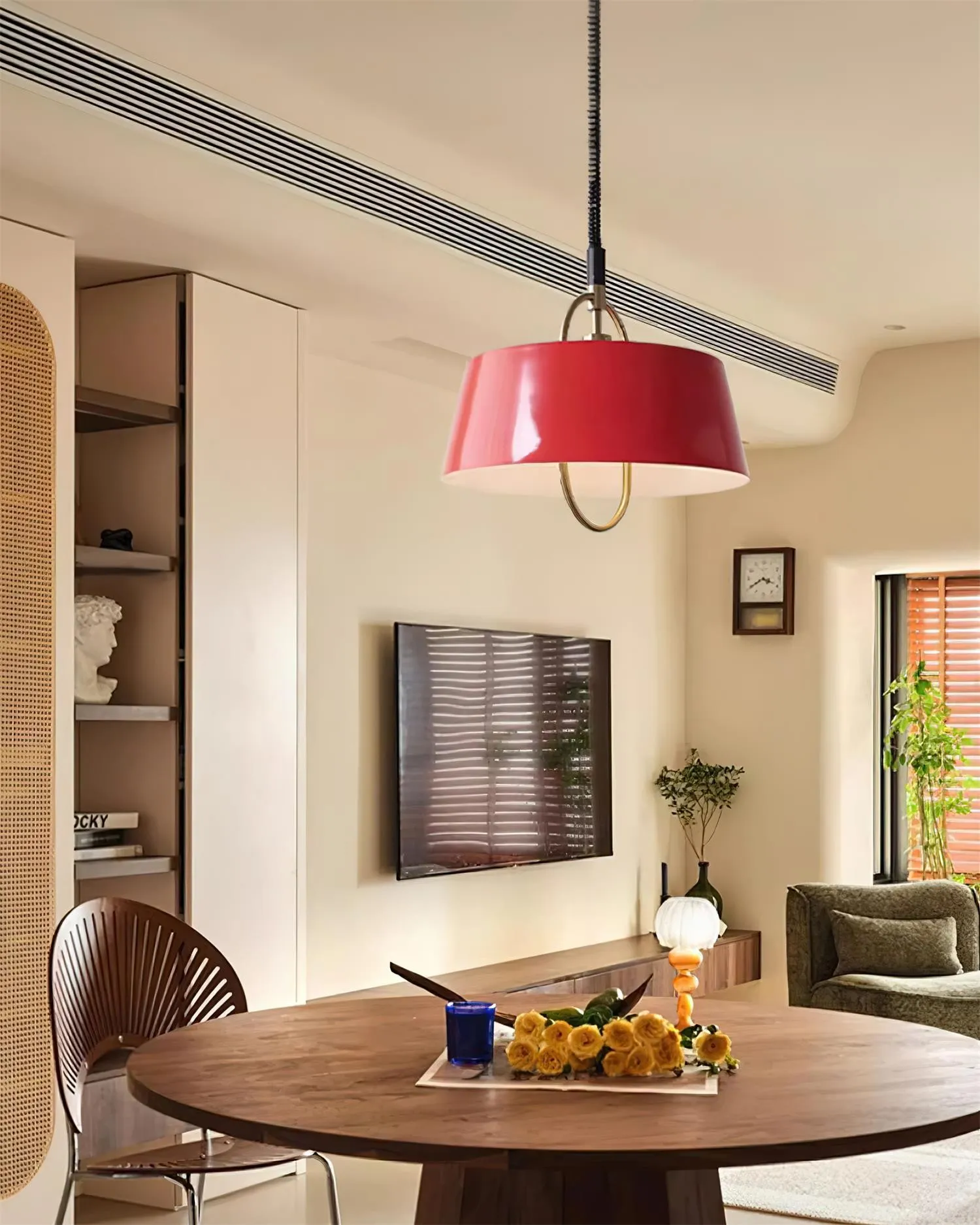 Retro Classic Drum Shaped Retractable Metal Pendant Lamp KL220
