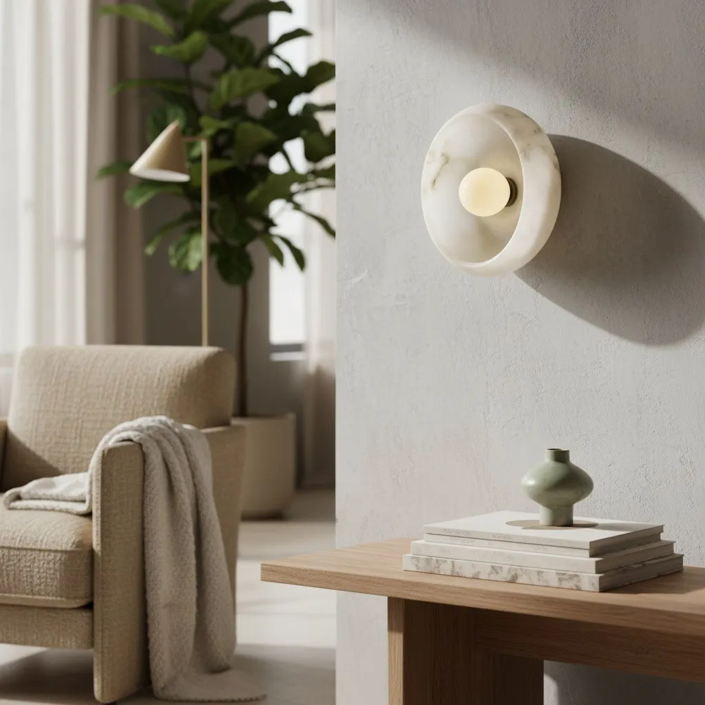 Haelen Alistair Retro Bowl Wall Sconce - Elegant Round Shade Wall Light for Living Room KL1753