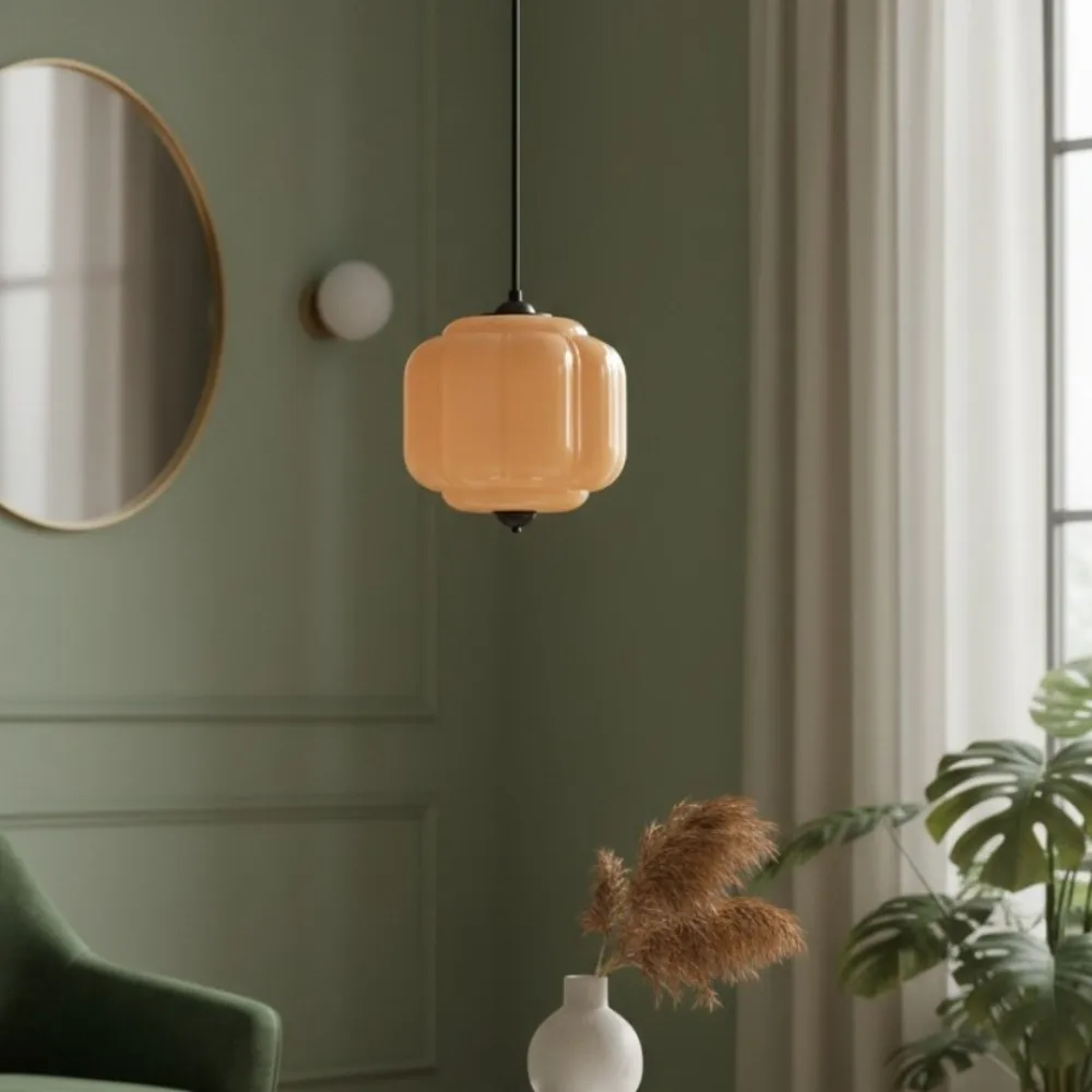 Vintage Eloise Opal Glass Pendant Light KL926