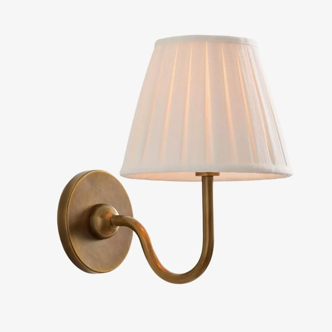 Luvora Vintage Pleated Shade Wall Lamp - Refined Linen Sconce For Bathroom or Corridor KL1272