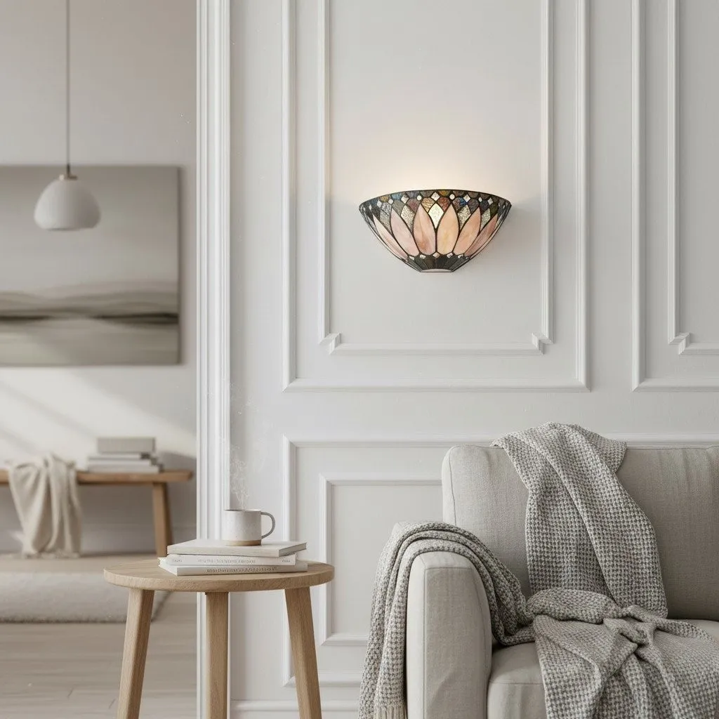 TF Brooklyn Textured Glass Wall Sconce - Elegant Retro Sconce for Living Room or Corridor KL1762