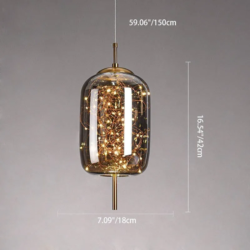 Scandinavian Cylinder Oval Glass Pendant Light KL320