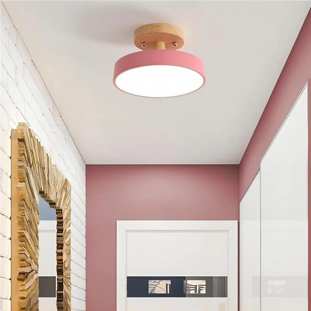 Scandinavian Design Round Wooden Ceiling Light KL37