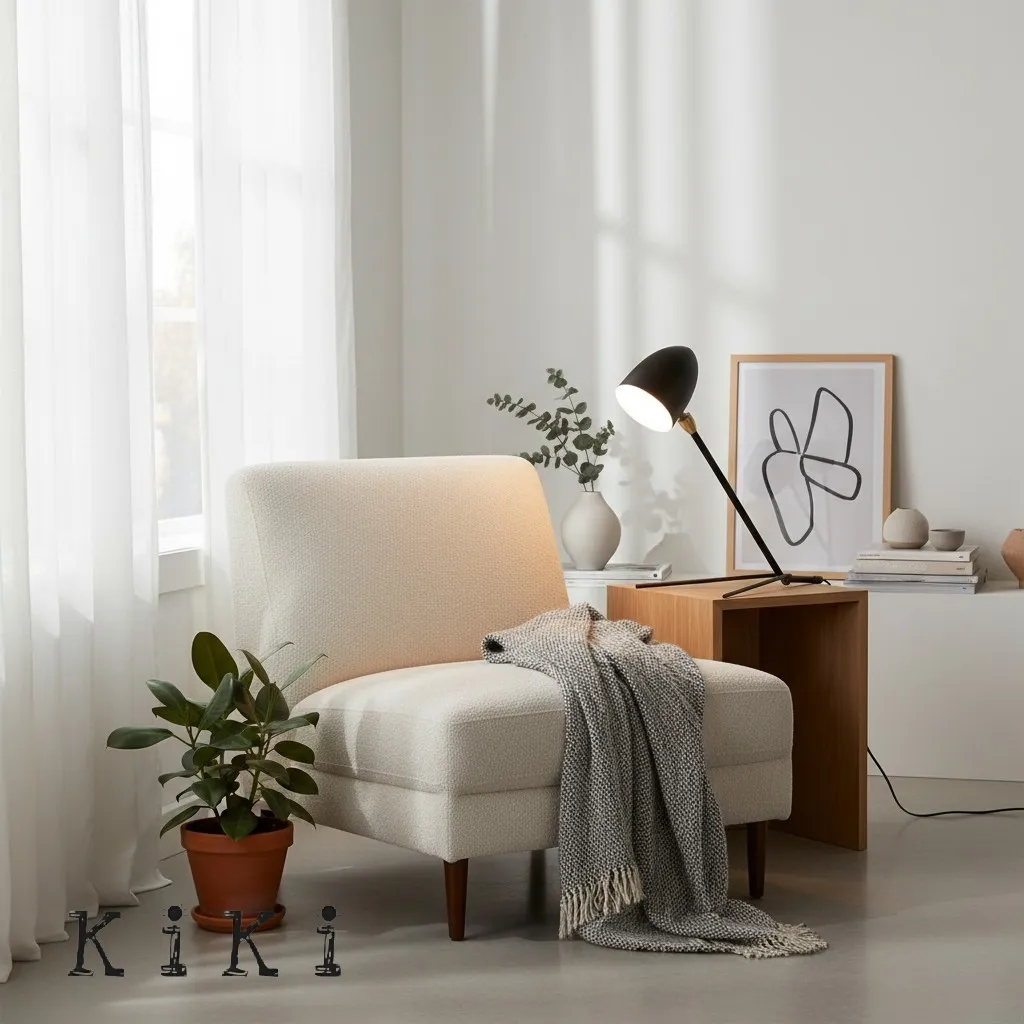 Geometric Metal Frame Tripod Table Lamp - Minimalist Modern Accent Light for Bedroom or Office