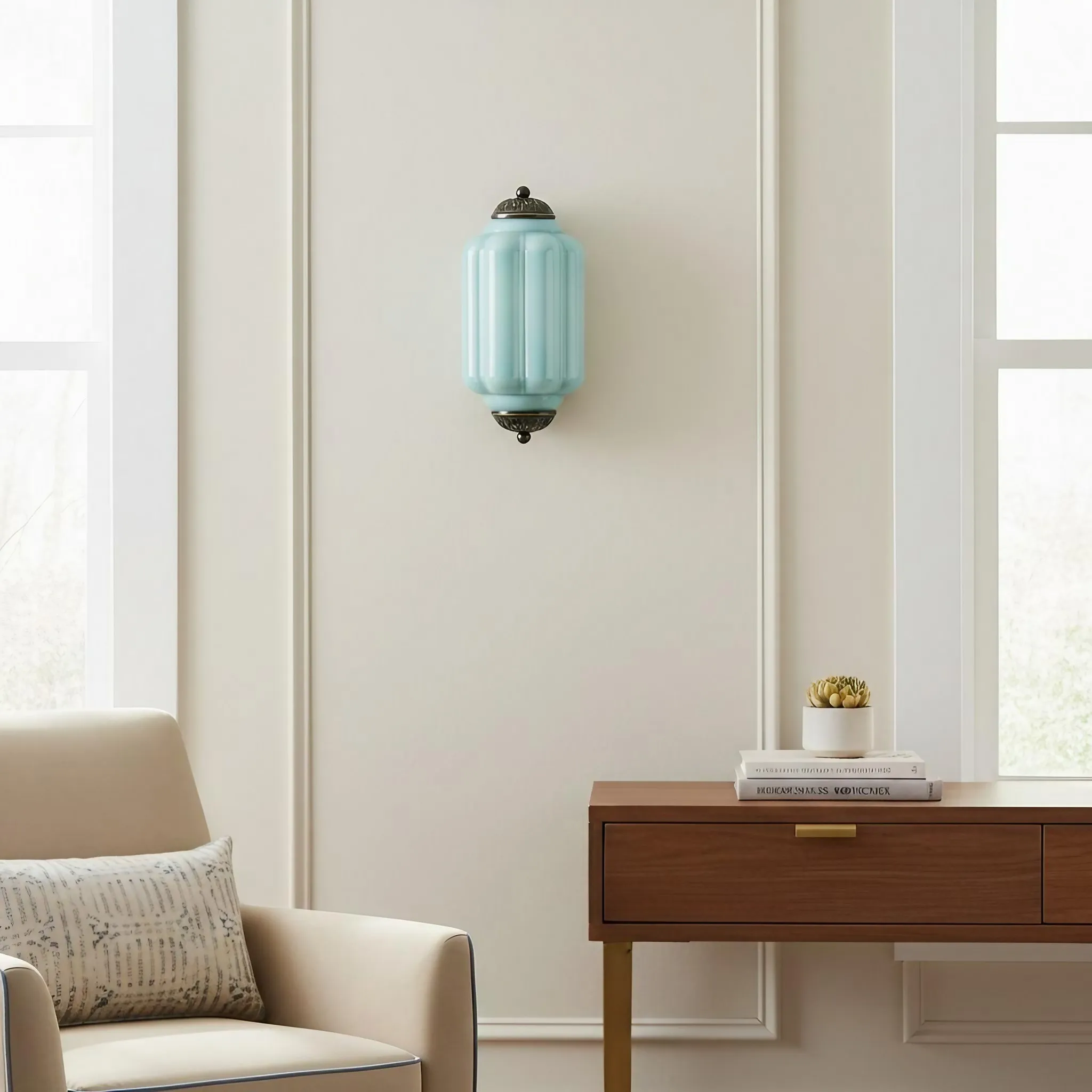 Eloise Long Pumpkin Retro Glass Recessed Wall Lamp KL857