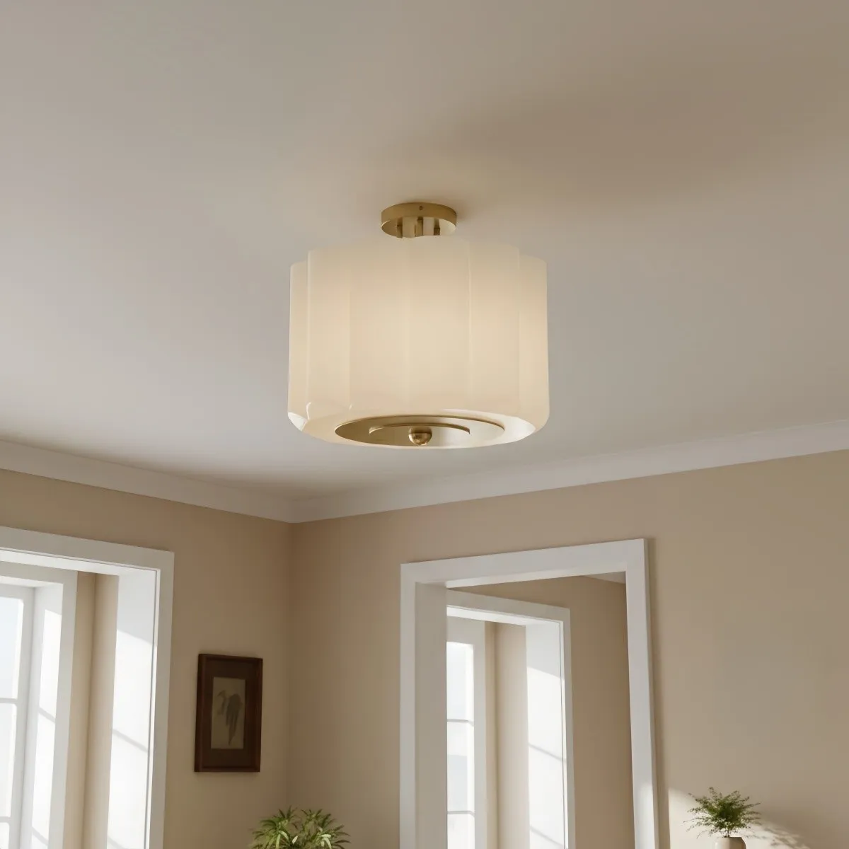Enoravelo Textured Glass Ceiling Light - Cozy Home Lighting for Indoor Spaces KL2207