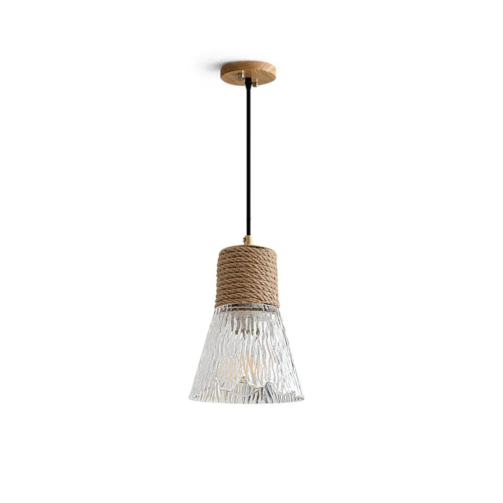 Hemp Rope Glass Pendant Lamp KL1030