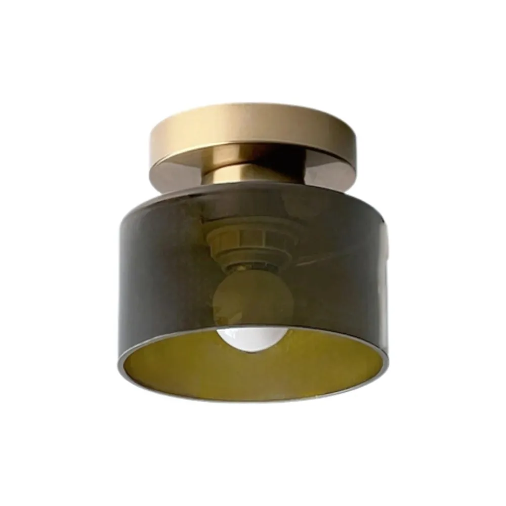 Moriglaze Glass Cylinder Ceiling Light - Sleek Sculptural Ceiling Lamp for Bedroom KL883