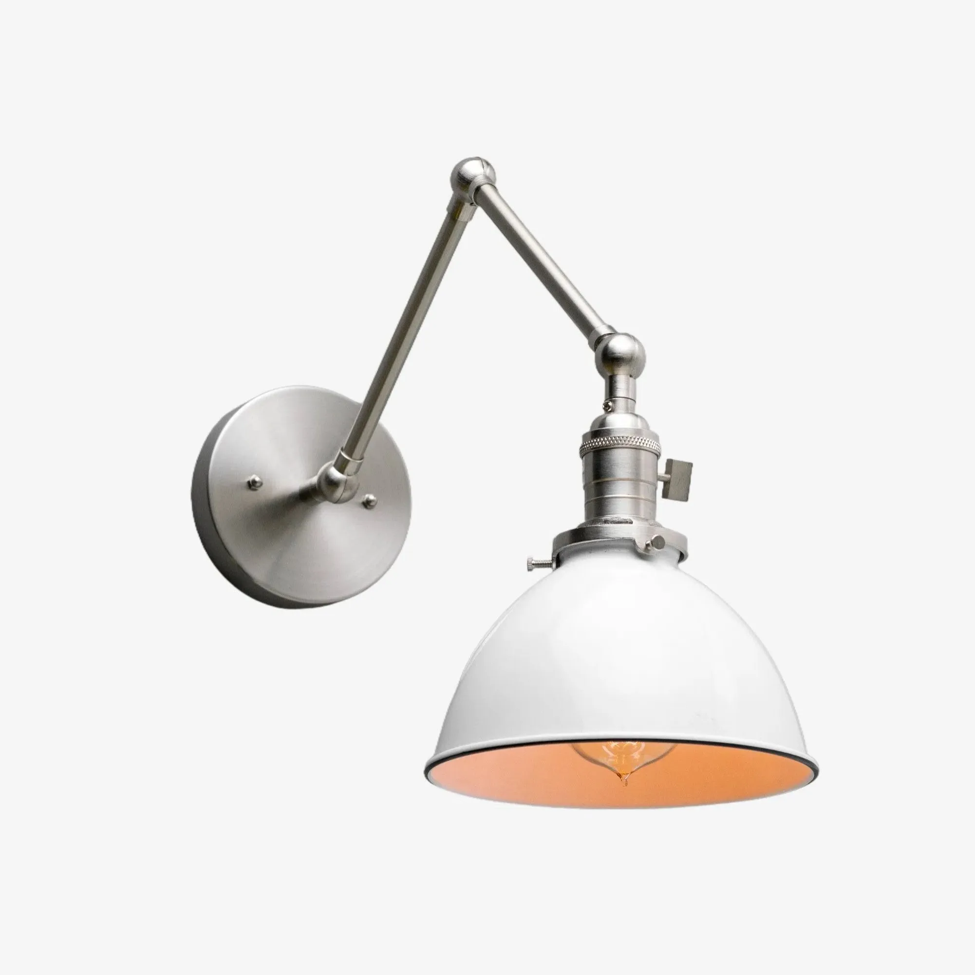Conique Metal Vintage Industrial Swing Arm Wall Lamp - Adjustable Dome Shade for Study KL1440