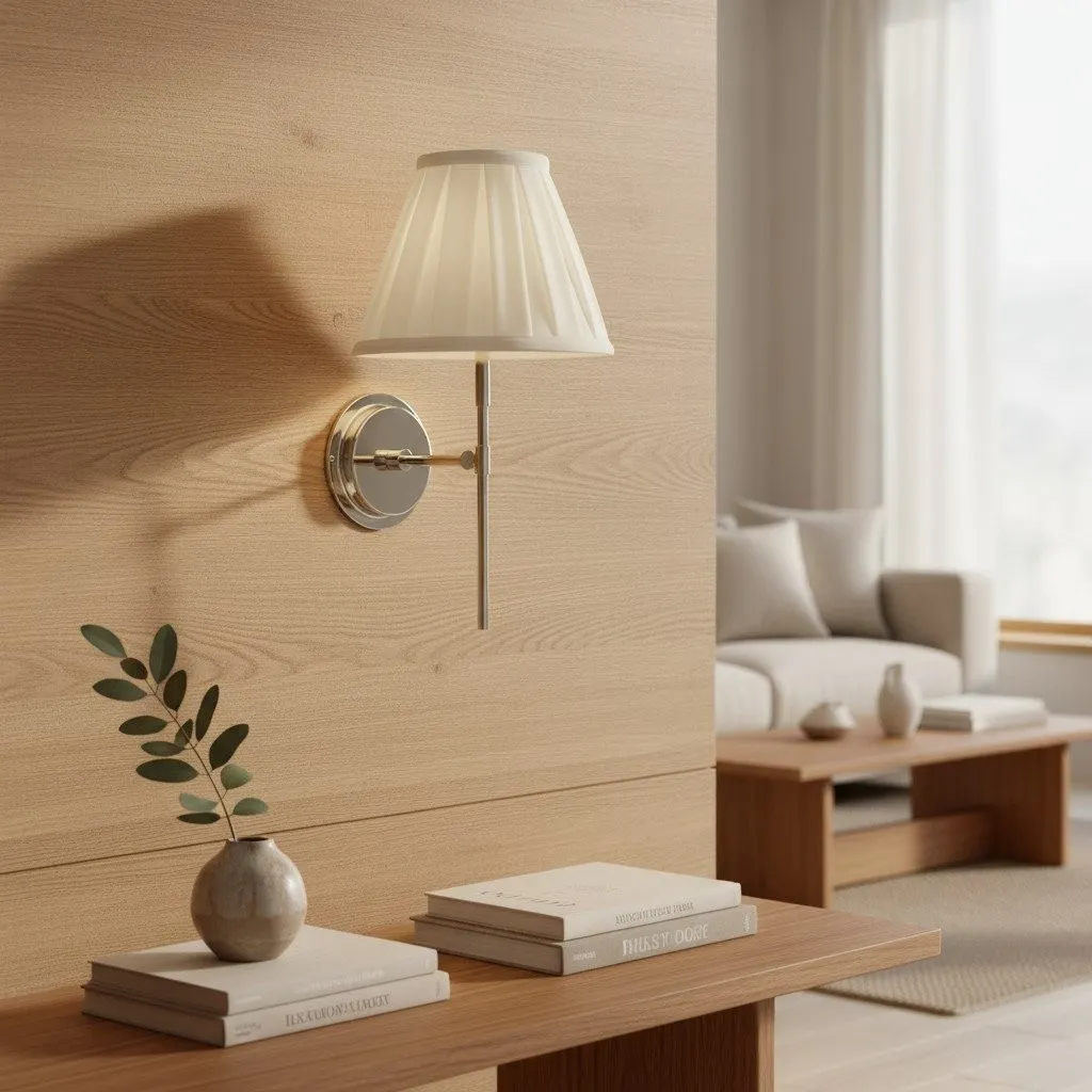 Cremaris Metal Wall Light with Fabric Shade - Timeless Sconce for Interior Lighting KL1973