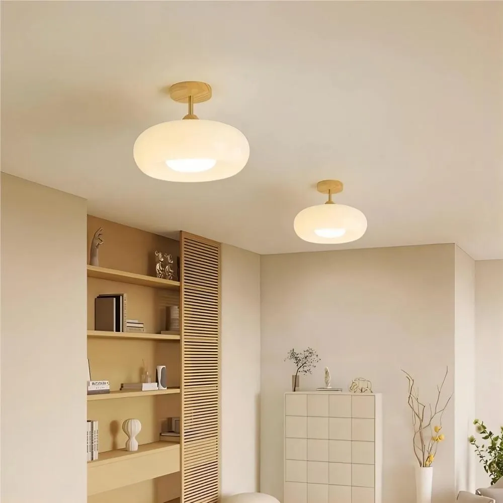 Vintage Bauhaus Style Glass Ceiling Light KL36