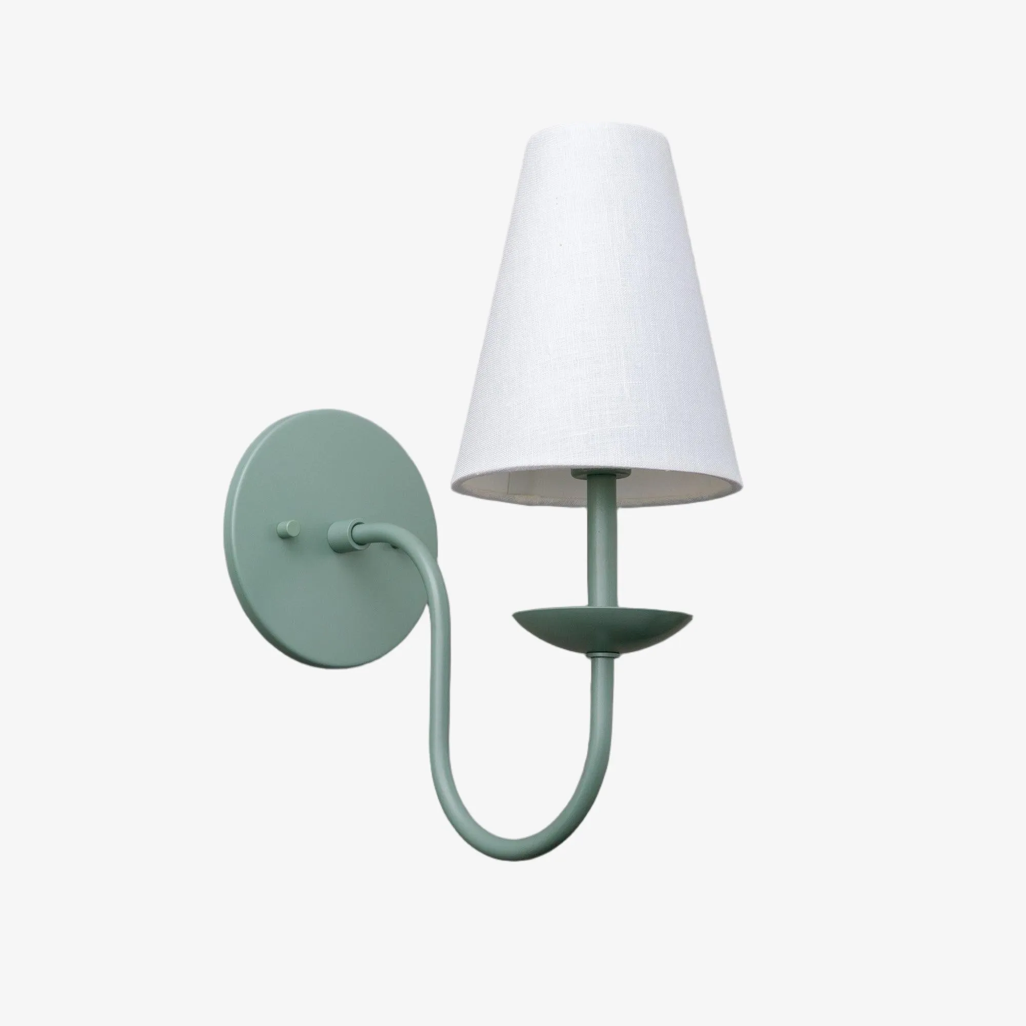 Curva Metal White Linen Sconce - Classic Brass Wall Light for Bedrooms KL1520