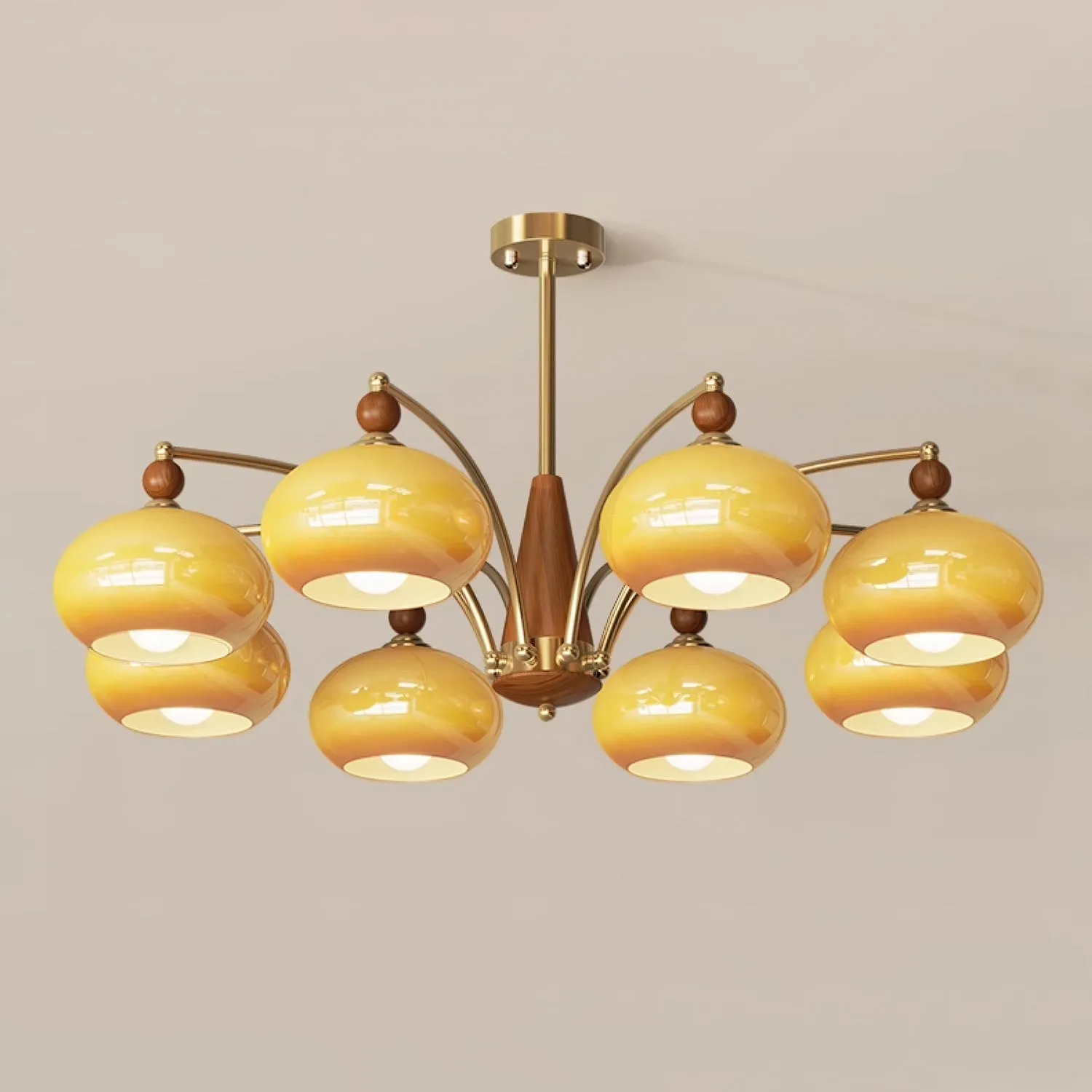 Vintage Multihead Persimmon Chandelier KL609