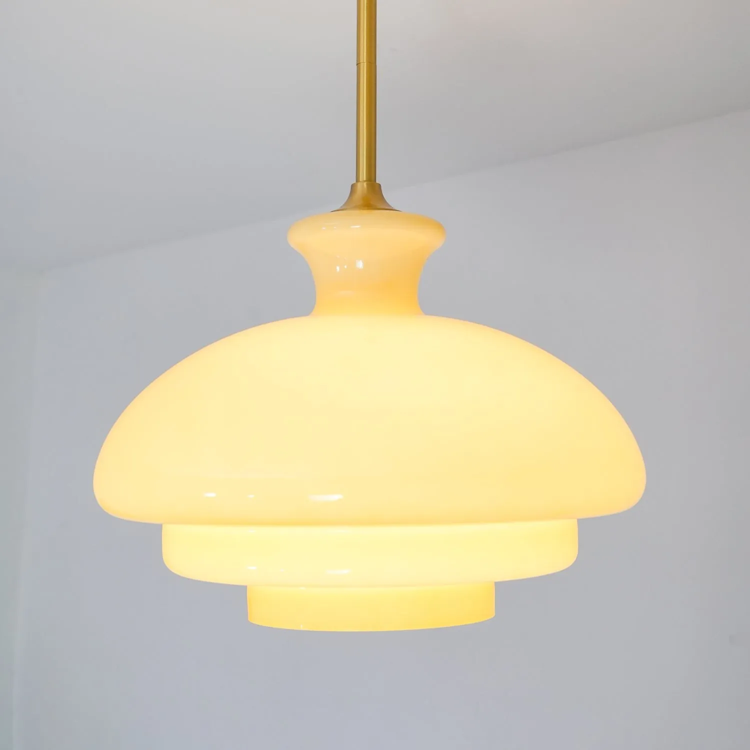 Round Yellow Stylish Simple Glass Pendant Lamp KL558