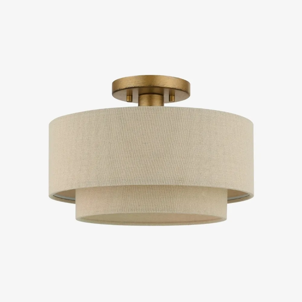 Lumeris Fabric Layered Drum Ceiling Lamp - Modern Indoor Lighting for Home Spaces KL2353