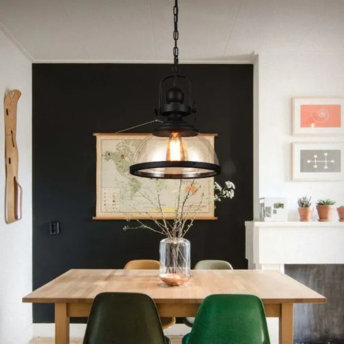 Modern Industrial Style Dome Glass Pendant Lamp KL318