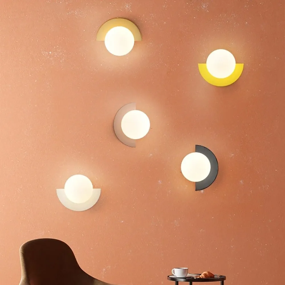 Vibrant Glass Orb Wall Lamp - Nordic Style Accent for Living Room KL150