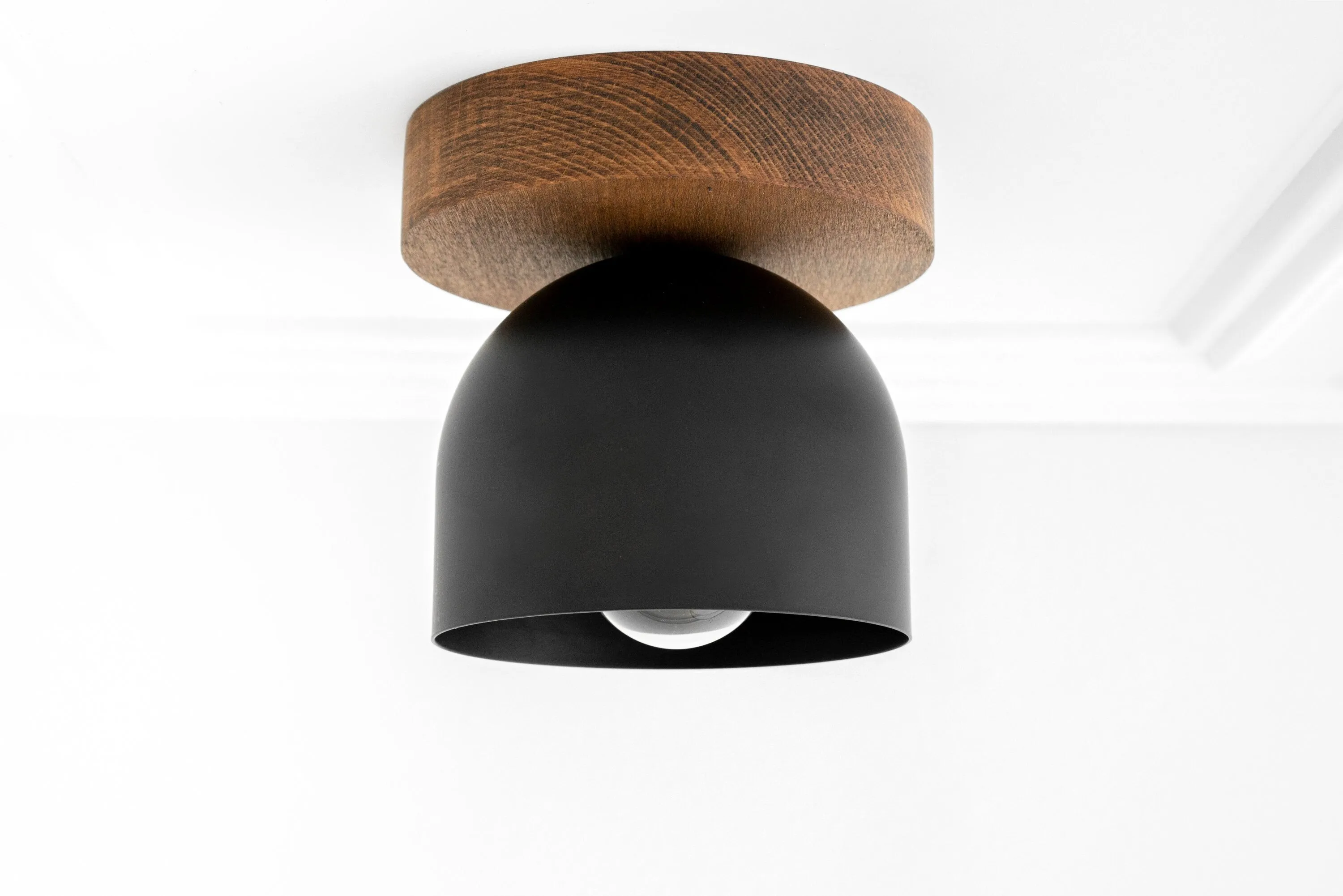 Metio Dome Modern Rustic Ceiling Light - Wooden and Metal Fusion KL1501