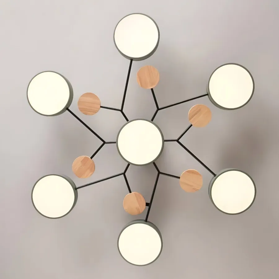 Nordic LED Branched Circle Wooden Ceiling Light KL39