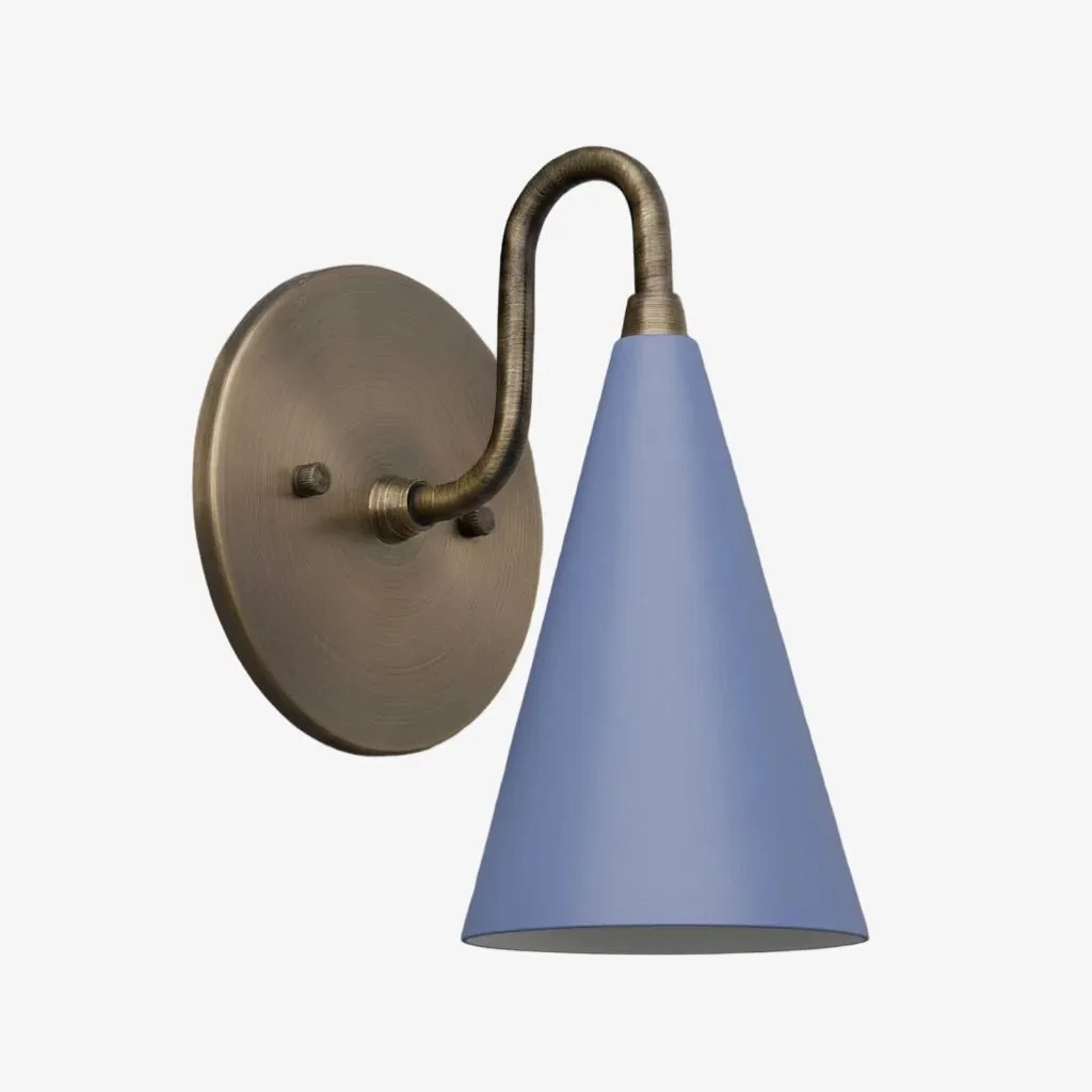 Curva Metal Cone Shade Sconce - Vintage Brass Wall Light for Entryway or Stairwell KL1720
