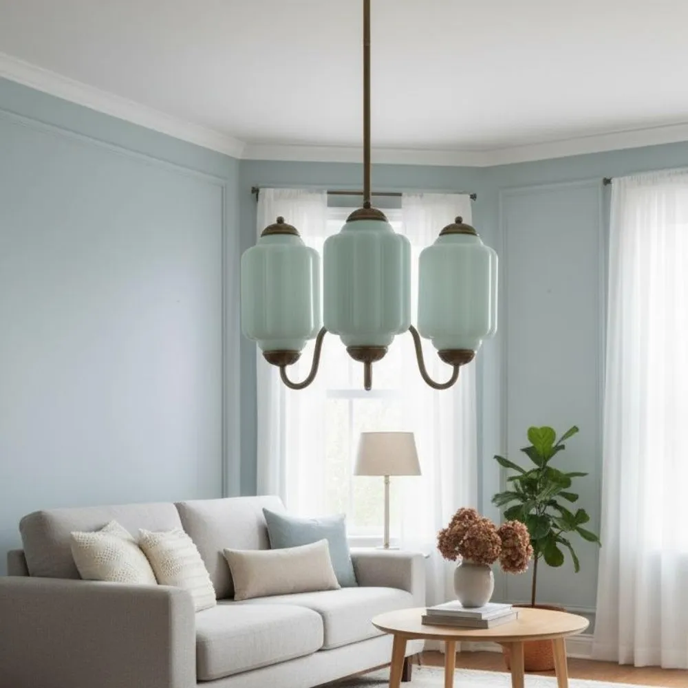 Vintage Eloise Glass 3 Lights Chandelier For Living Room KL928