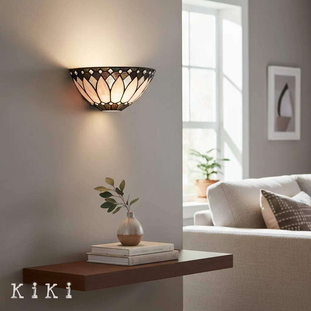 TF Brooklyn Textured Glass Wall Sconce - Elegant Retro Sconce for Living Room or Corridor KL1762