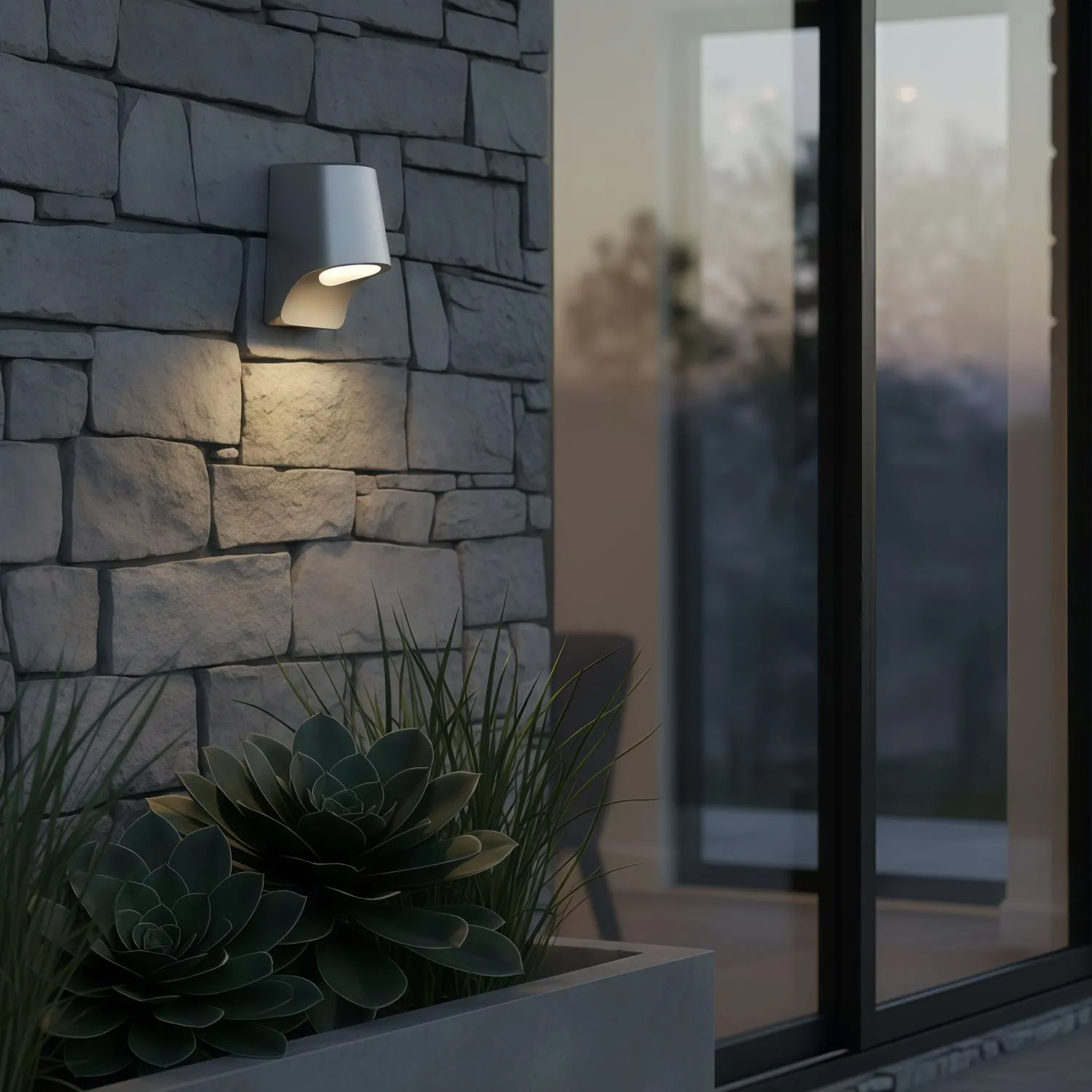 Rivathis Minimalist Metal Pewter Wall Lantern - Stylish Porch Fixture Ideal for Entry or Garden KL1845
