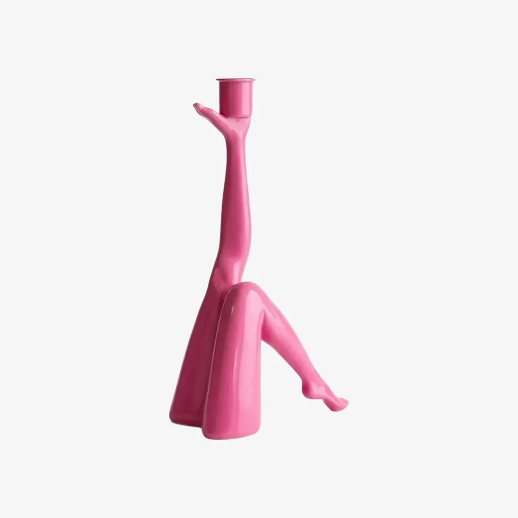 Kickra Sculptural Leg Base Candle Holder - Modern Artistic Design Table Or Living Room Decor KL2204