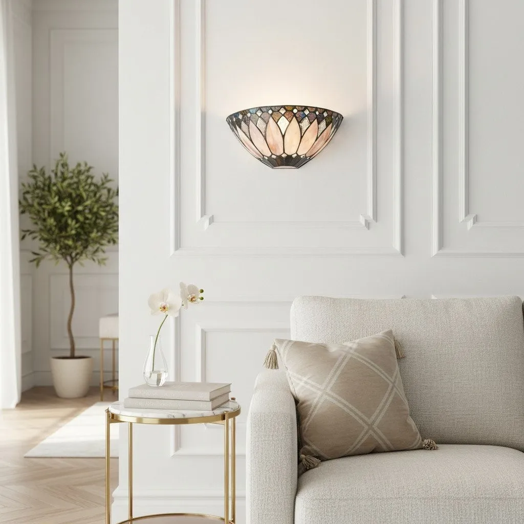 TF Brooklyn Textured Glass Wall Sconce - Elegant Retro Sconce for Living Room or Corridor KL1762