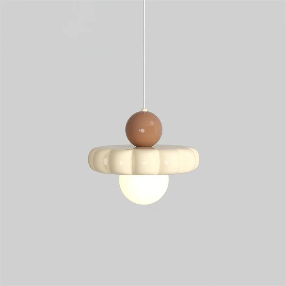 Cream Style Long Line Pumpkin Texture Pendant Lamp KL294