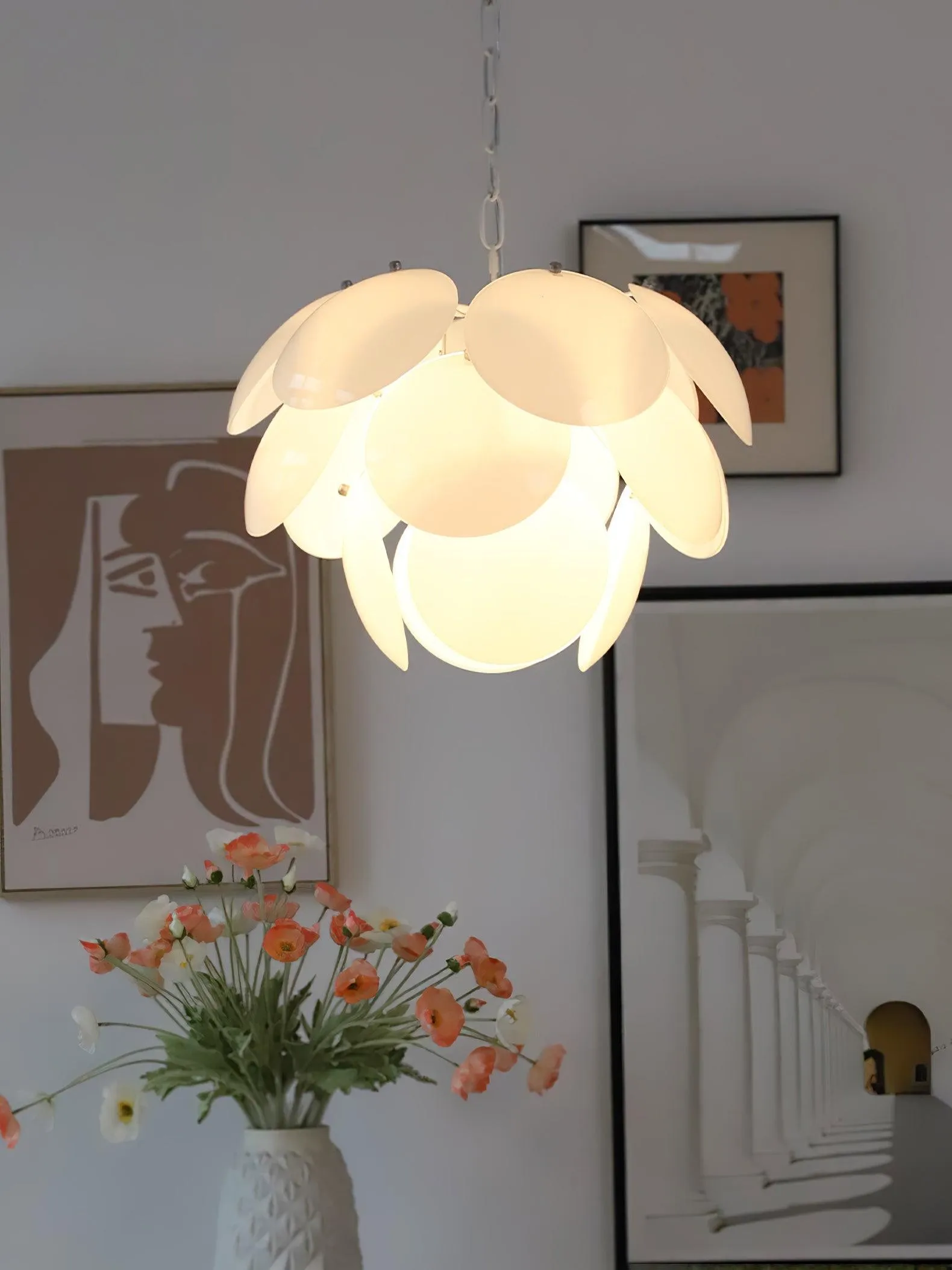 Luxury Fashion Luminous Petal Glass Chandelier KL472