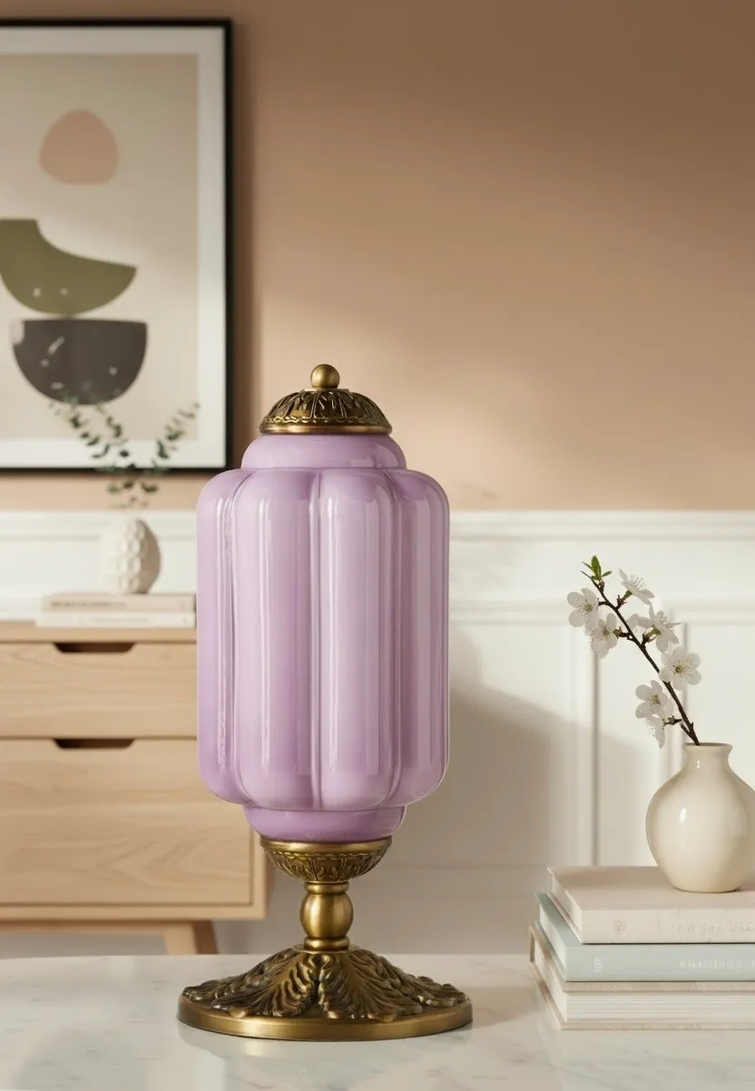 Eloise Vintage Glass Pumpkin Table Lamp - Decorative Accent Lighting for Living Spaces KL876